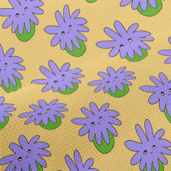 Psychedelic Purple Flowers Performance Linen