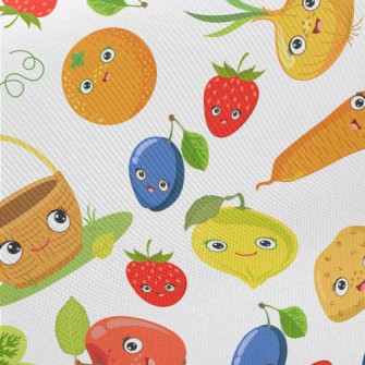 Cute Fruits And Vegetables Twill