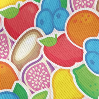 Colorful Fruit Stickers Standard Corduroy