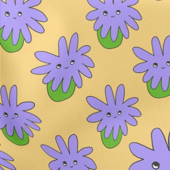 Psychedelic Purple Flowers Stretch Ponte