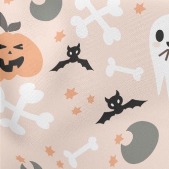 Playful Halloween Doodles Stretch Ponte