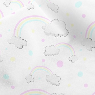 Cartoon Rainbow Clouds Micro Fleece