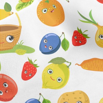 Cute Fruits And Vegetables Micro Fleece