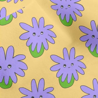 Psychedelic Purple Flowers Micro Fleece