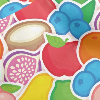 Colorful Fruit Stickers Micro Fleece