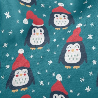 Penguin With Santa Hat Minky