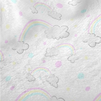 Cartoon Rainbow Clouds Minky