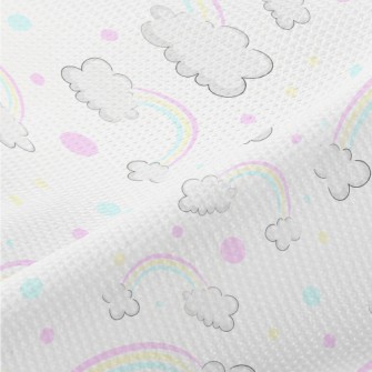 Cartoon Rainbow Clouds Piqué
