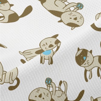 Hand Drawn Domestic Cat Piqué