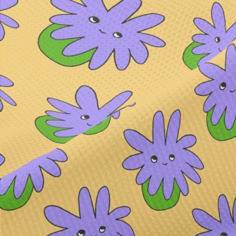 Psychedelic Purple Flowers Piqué