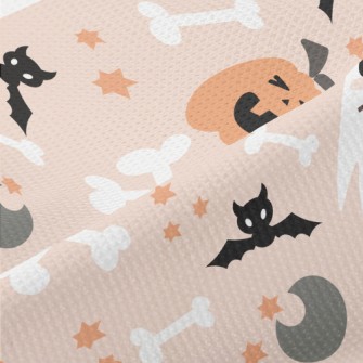 Playful Halloween Doodles Piqué