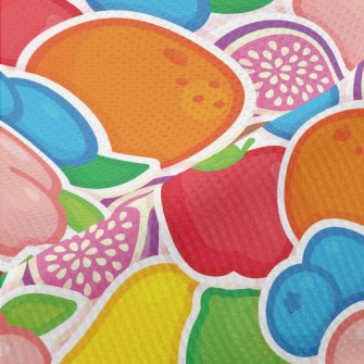 Colorful Fruit Stickers Piqué