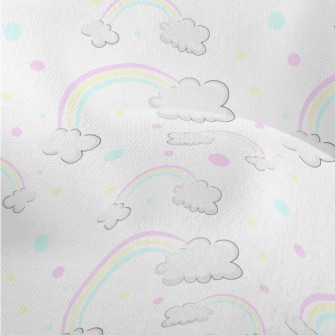 Cartoon Rainbow Clouds Lightweight Performance Linen