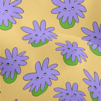 Psychedelic Purple Flowers Lightweight Performance Linen