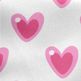 Cartoon Pink Love Jersey Backed Fleece