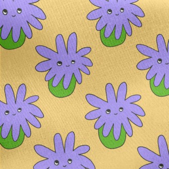 Psychedelic Purple Flowers Jersey Backed Fleece