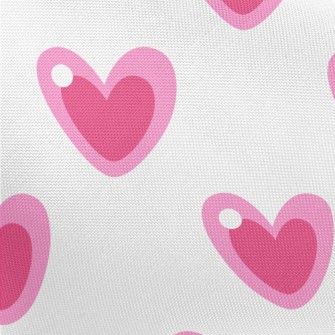 Cartoon Pink Love Pongee