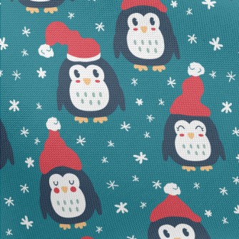 Penguin With Santa Hat Pongee