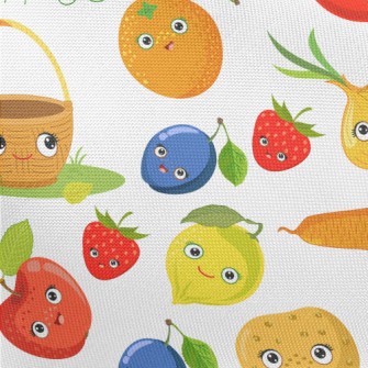 Cute Fruits And Vegetables Pongee