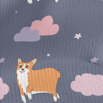 Hand Drawn Corgi In The Sky Stretch Jersey
