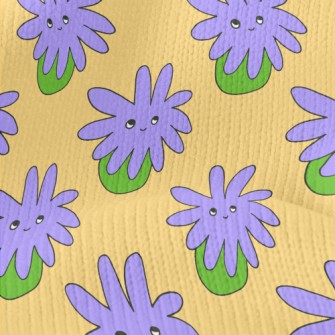 Psychedelic Purple Flowers Stretch Jersey