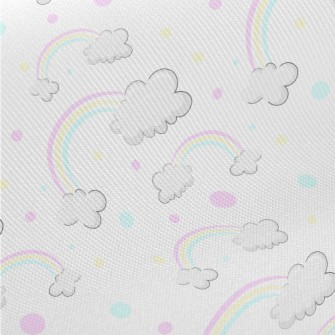 Cartoon Rainbow Clouds Midweight Cotton Poplin