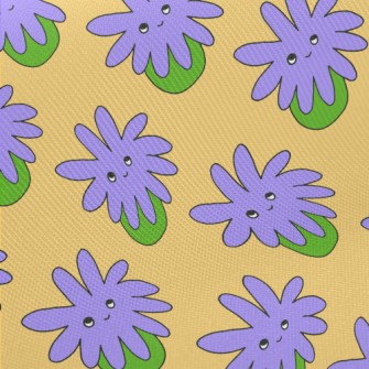 Psychedelic Purple Flowers Midweight Cotton Poplin